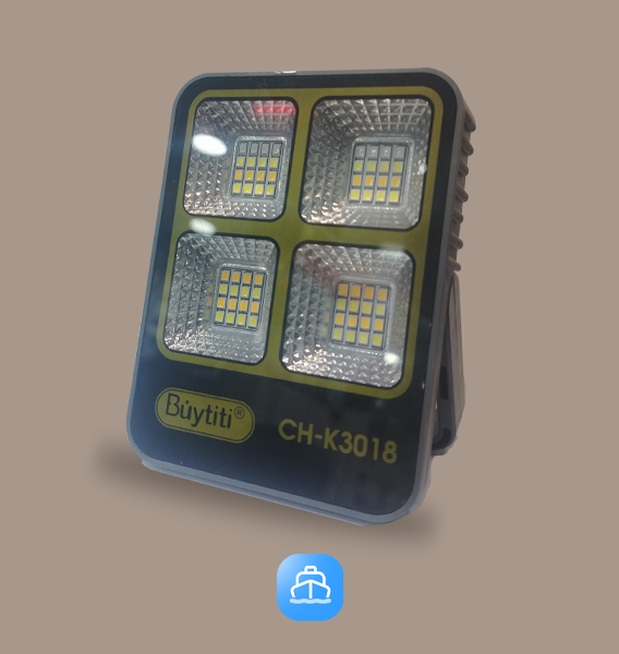 پروژکتور شارژی خورشیدی مینی مدل CH-K3018 ظرفیت 1200 میلی آمپر